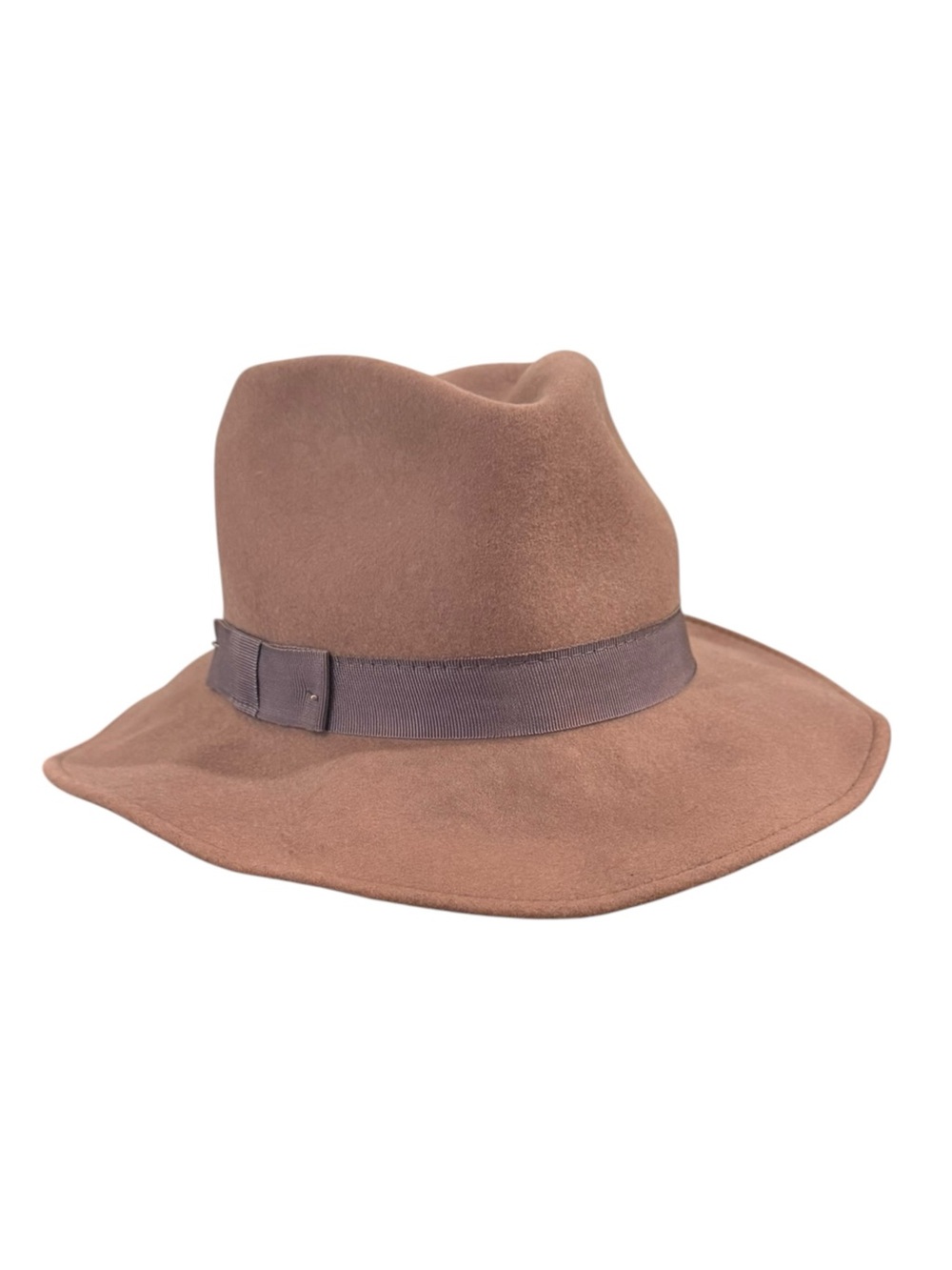 Brown wool Wide-Brim Fedora Hat